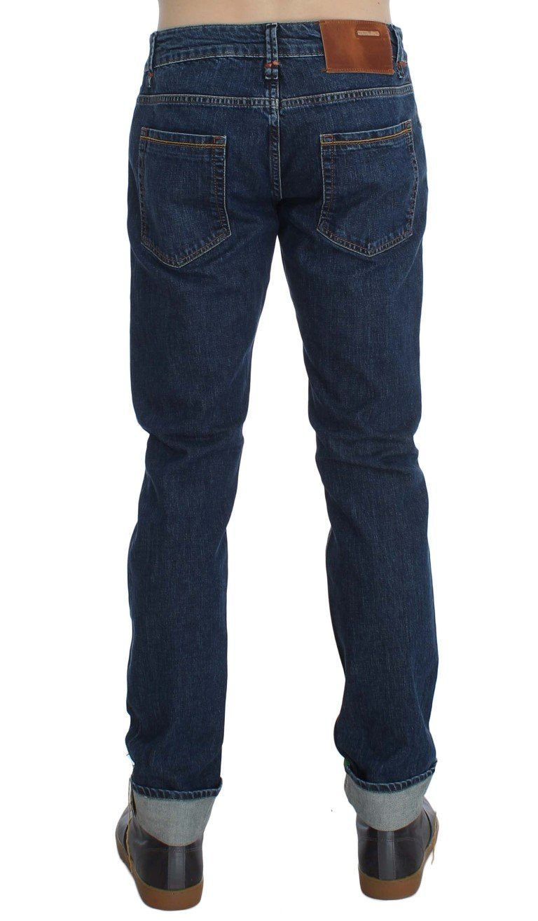 Blue Wash Cotton Stretch Slim Fit Jeans