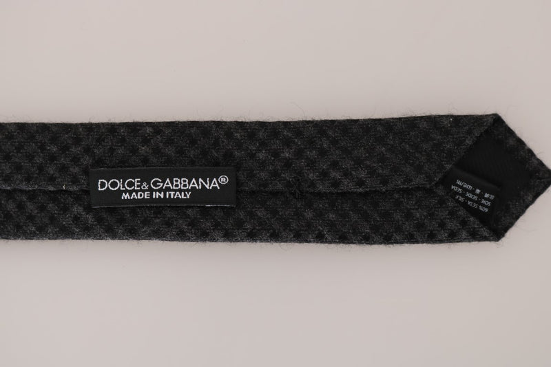 Gray Black Silk Woven Slim Tie