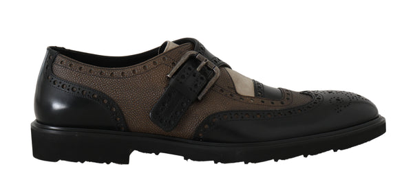 Black Brown Leather Derby Wingtip