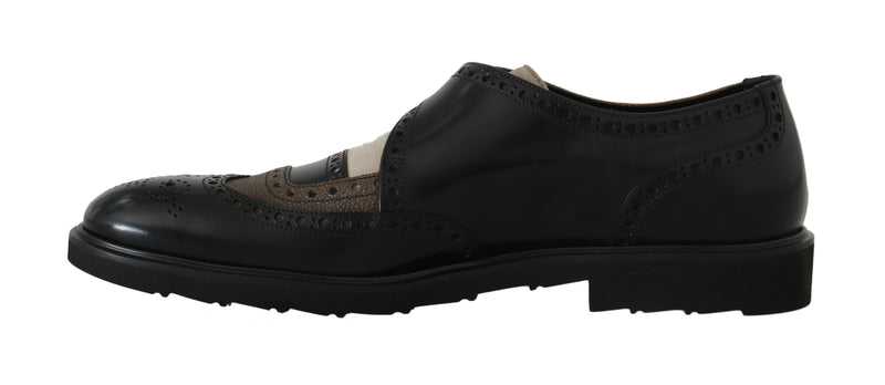Black Brown Leather Derby Wingtip