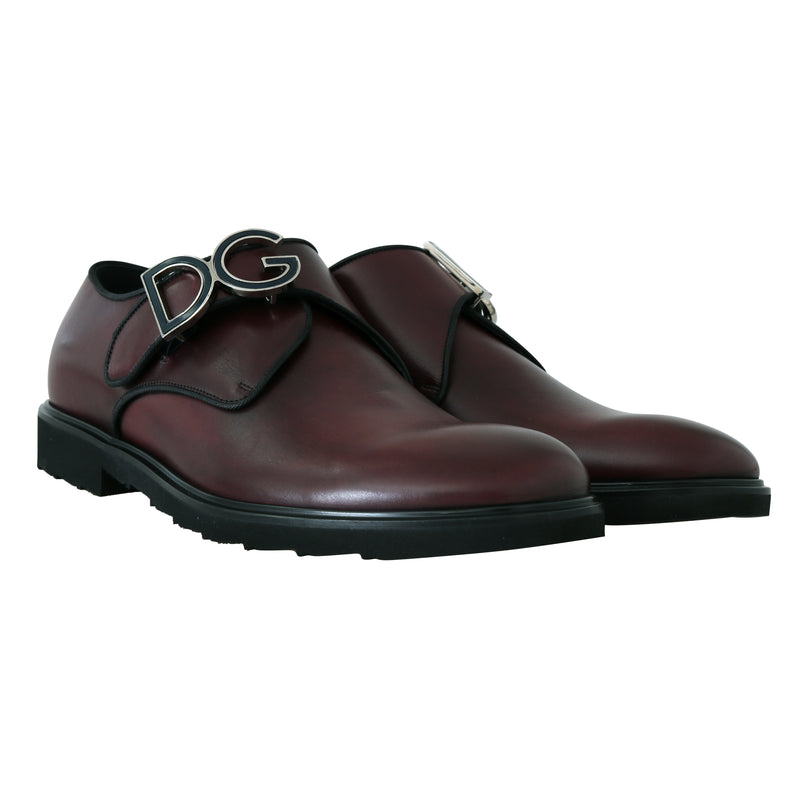 Bordeaux Leather Monkstrap Formal Shoes