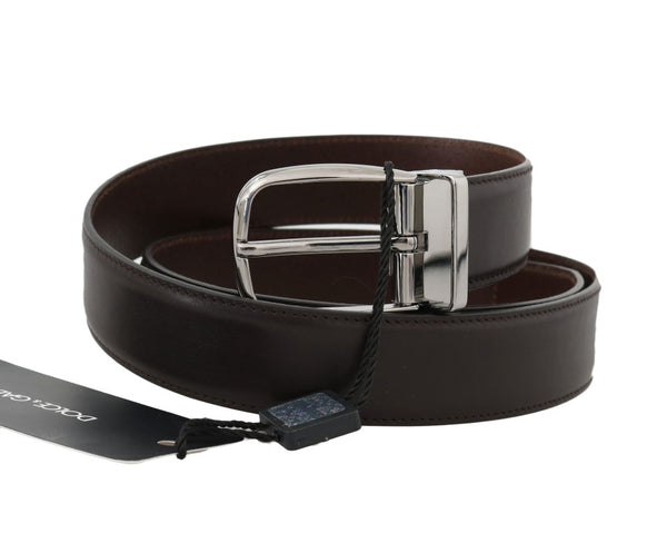 Brown Leather Silver Buckle Belt