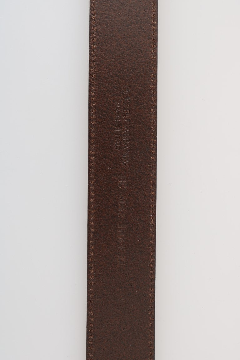 Brown Leather Silver Buckle Belt