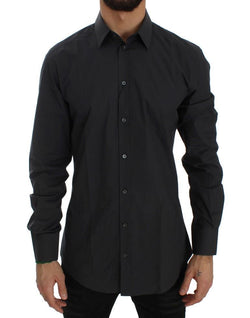 Gray Cotton GOLD Slim Fit Dress Shirt