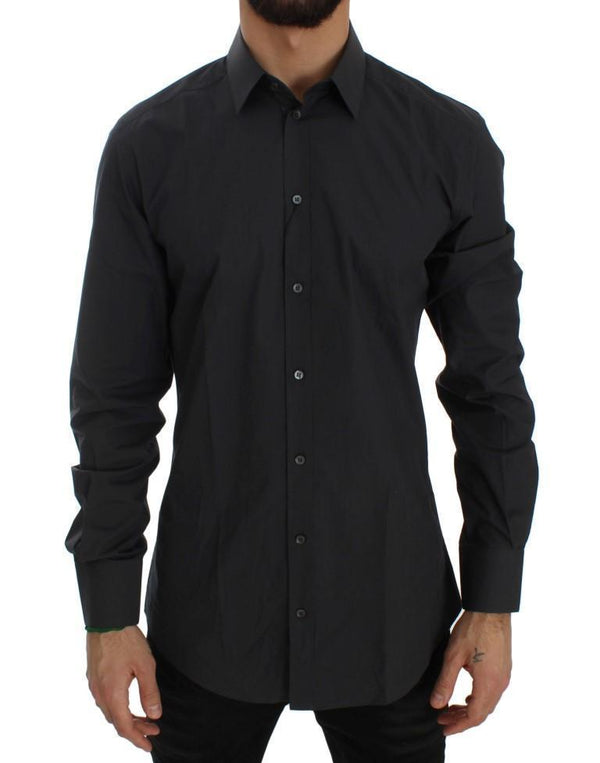 Gray Cotton GOLD Slim Fit Dress Shirt
