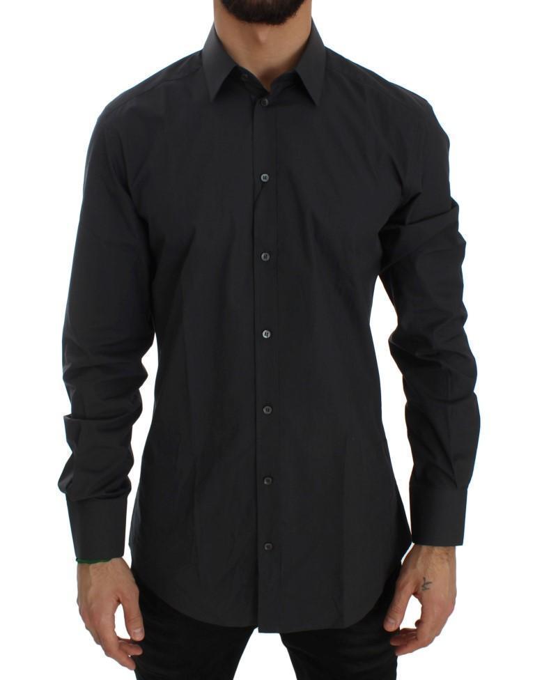 Gray Cotton GOLD Slim Fit Dress Shirt