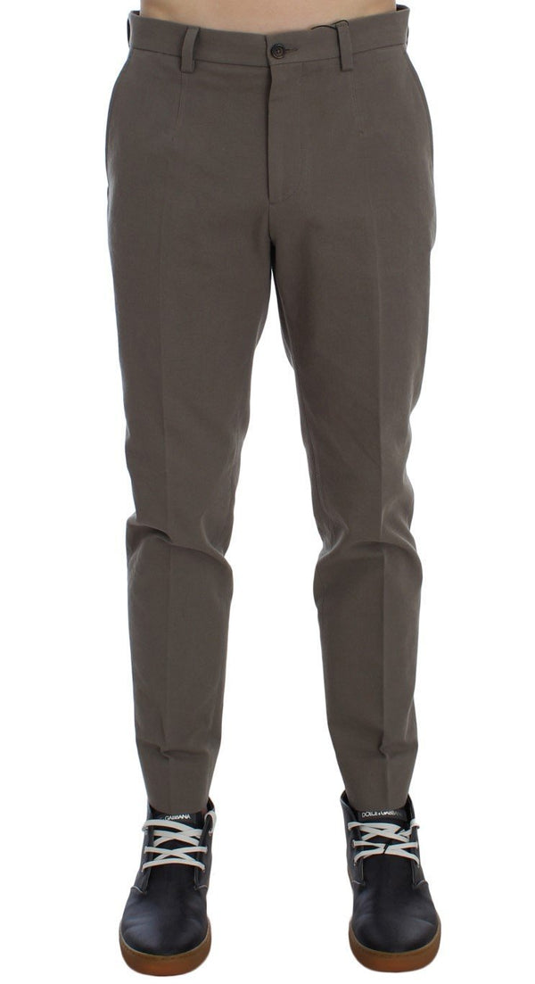 Beige Cotton Chinos Pants