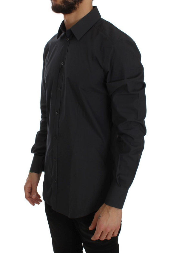 Gray Cotton GOLD Slim Fit Dress Shirt