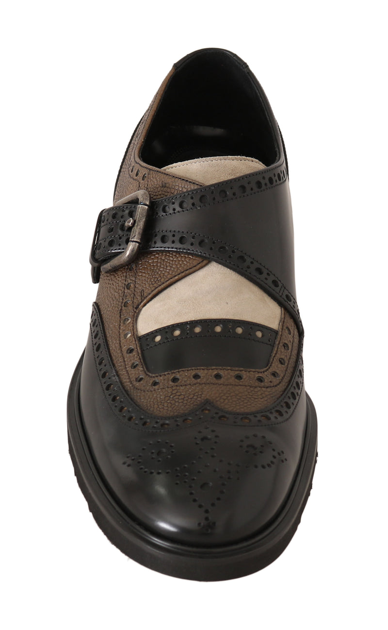 Black Brown Leather Derby Wingtip