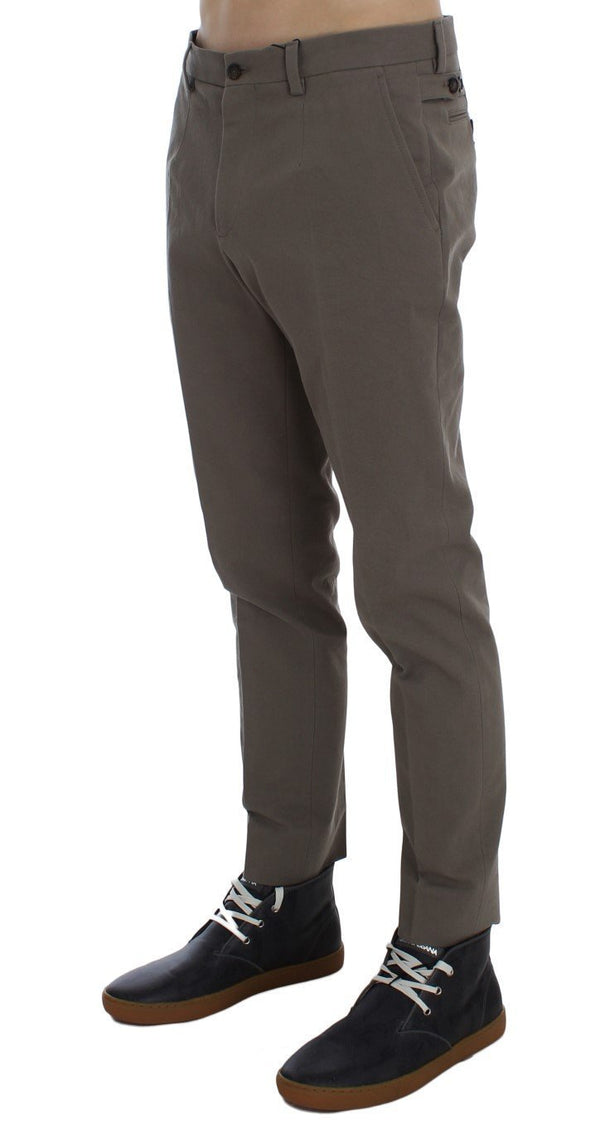 Beige Cotton Chinos Pants