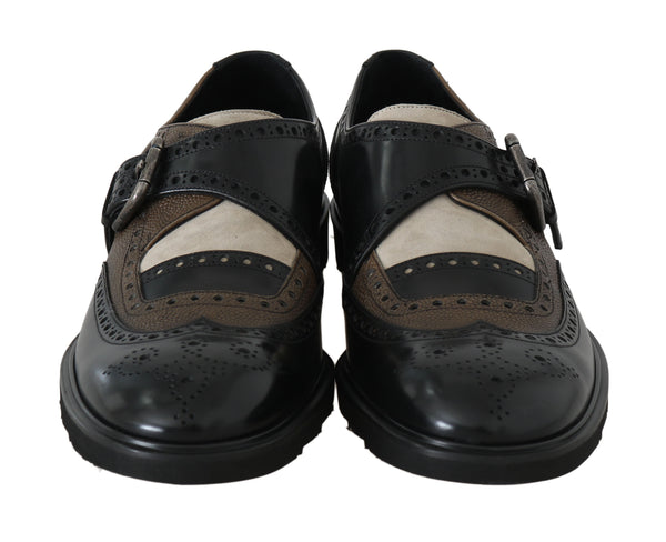 Black Brown Leather Derby Wingtip