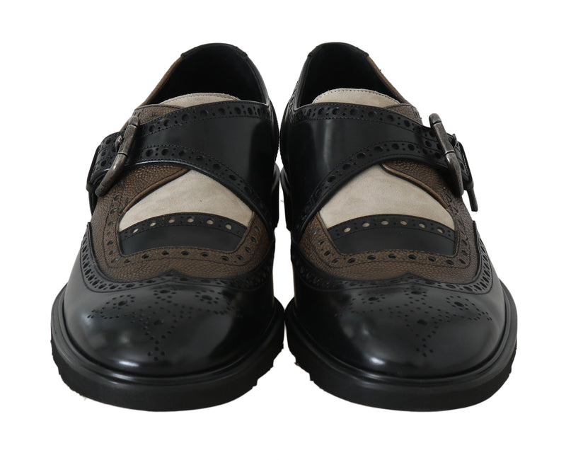 Black Brown Leather Derby Wingtip