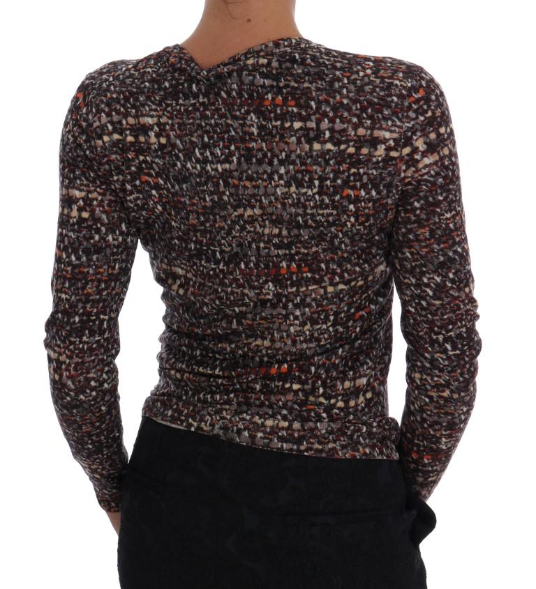 Brown Wool Top Crewneck Sweater