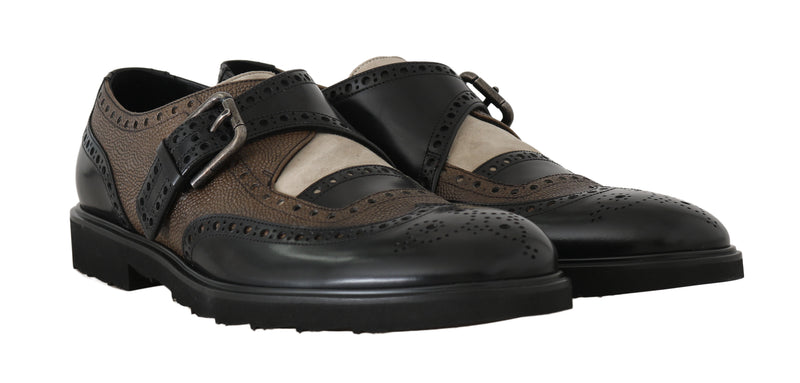 Black Brown Leather Derby Wingtip