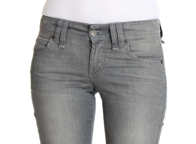 Gray Regular Fit Cotton Stretch Denim Jeans