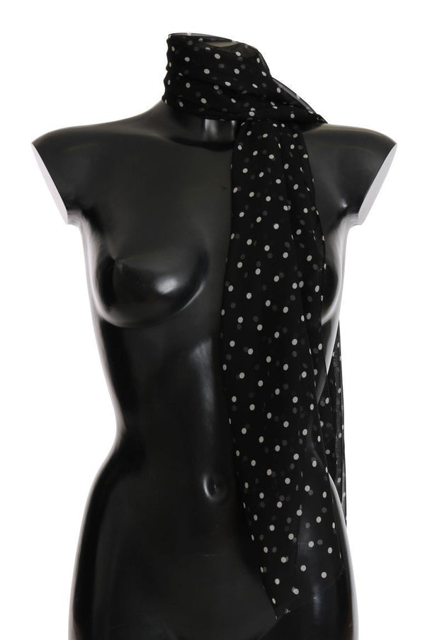 Black White Polka Dotted Scarf