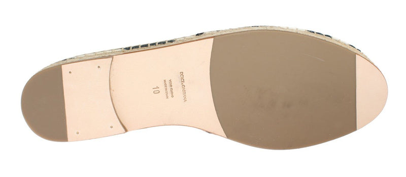 White Canvas Blue Striped Espadrilles