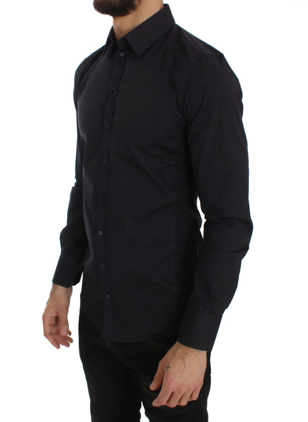 Blue Stretch SICILIA Slim Fit Dress Shirt