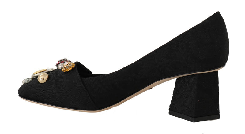 Brocade Crystal DG Logo Pumps