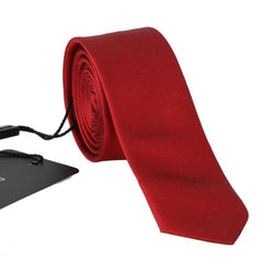 Red Silk Slim Tie