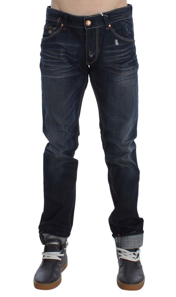 Blue Wash Cotton Slim Skinny Fit Jeans