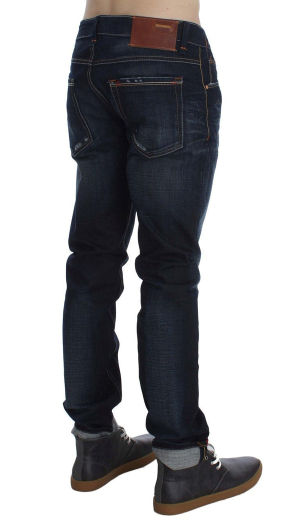 Blue Wash Cotton Slim Skinny Fit Jeans