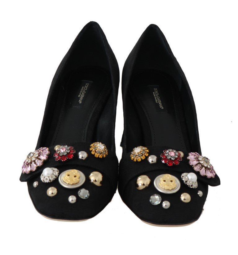 Brocade Crystal DG Logo Pumps