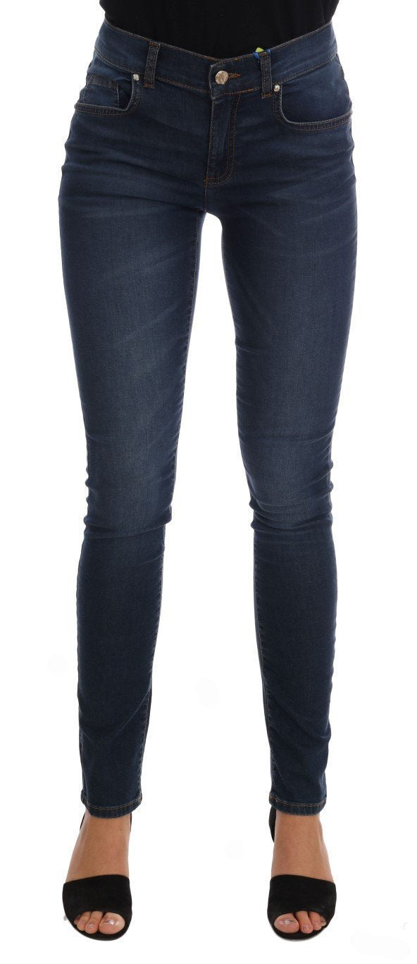 Dark Blue Wash Stretch Slim Fit Jeans