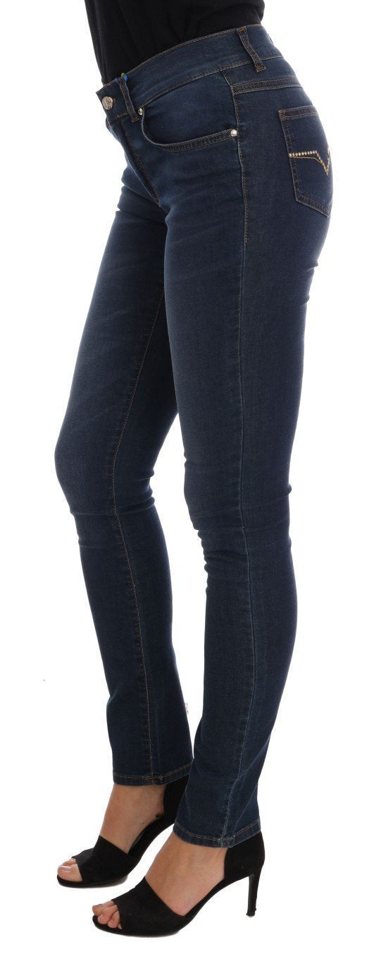 Dark Blue Wash Stretch Slim Fit Jeans