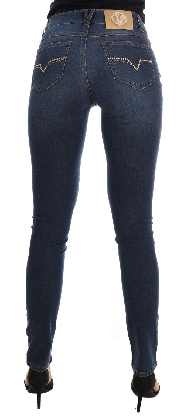 Dark Blue Wash Stretch Slim Fit Jeans