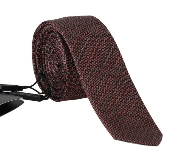 Bordeaux Silk Pattern Slim Tie