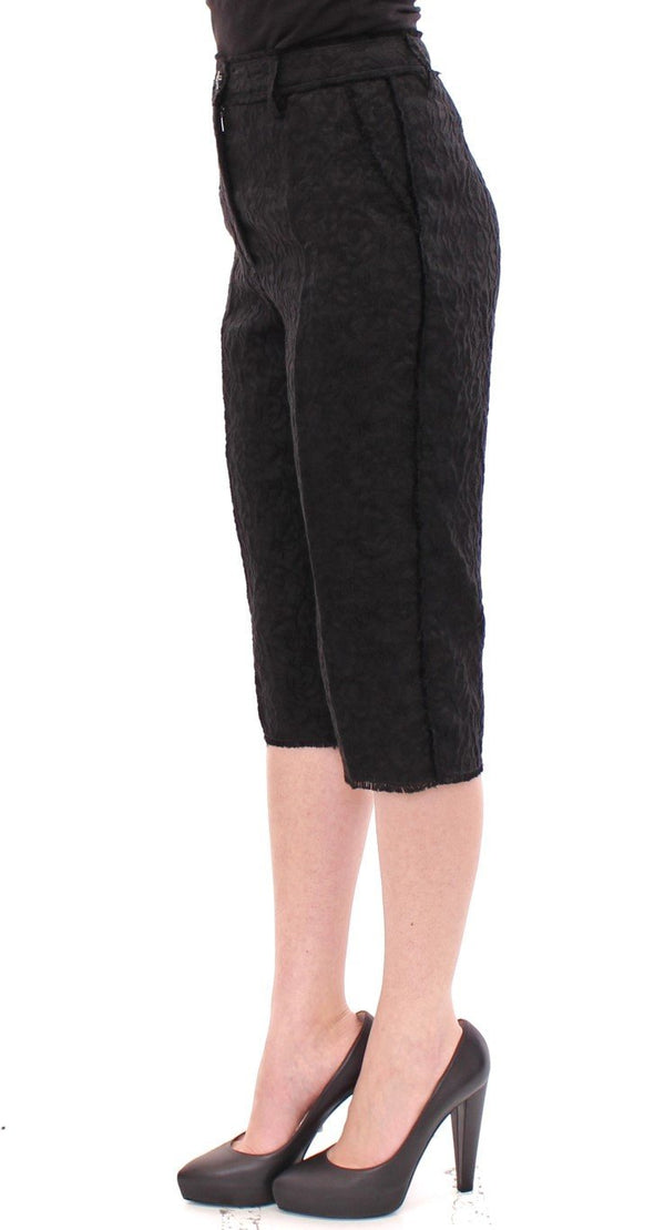 Black wool shorts pants