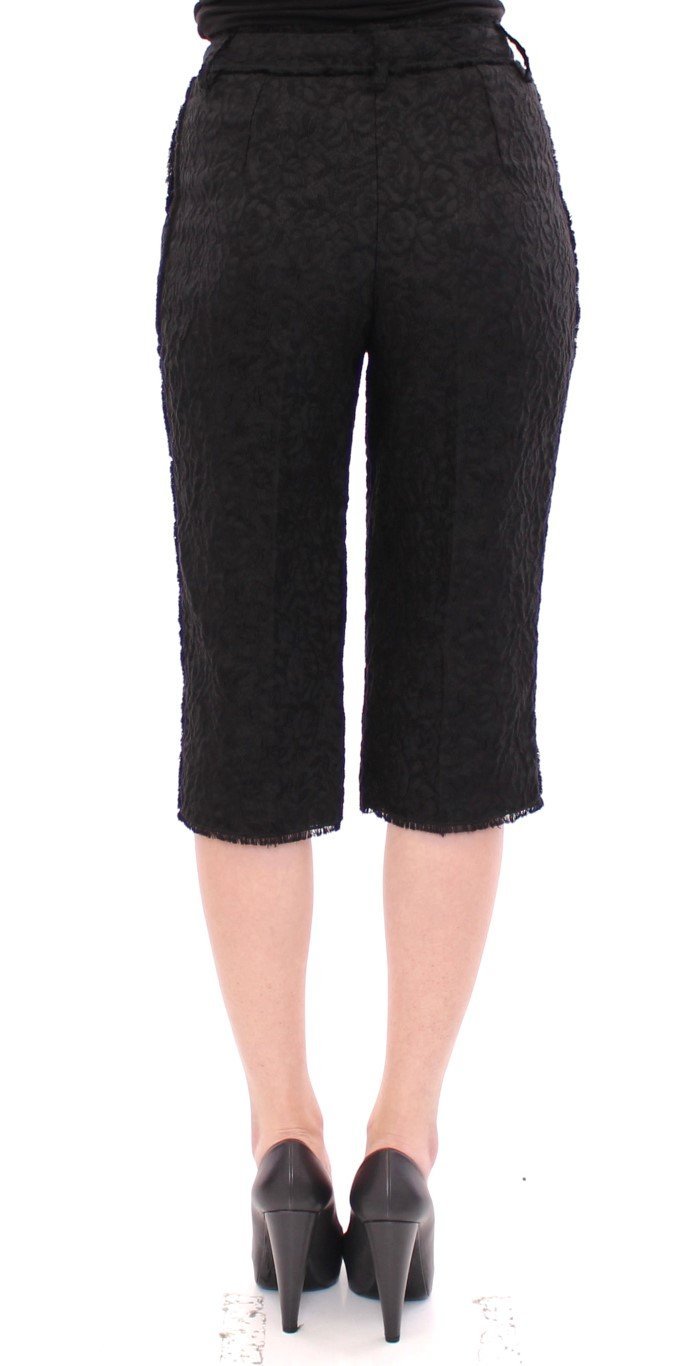 Black wool shorts pants