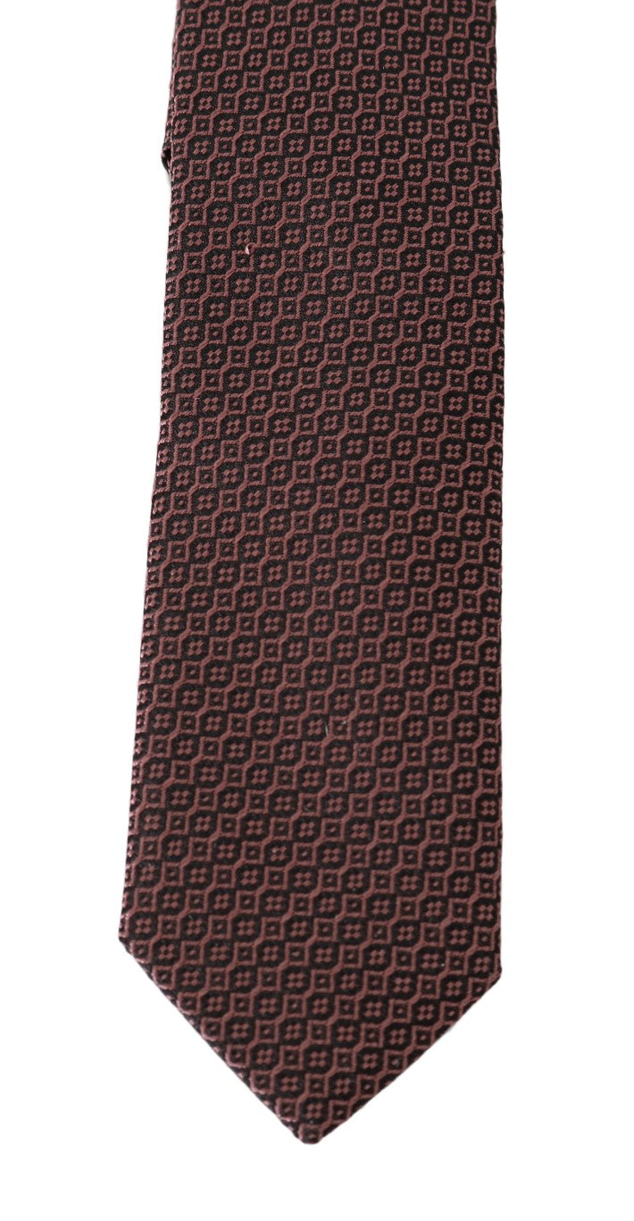 Bordeaux Silk Pattern Slim Tie