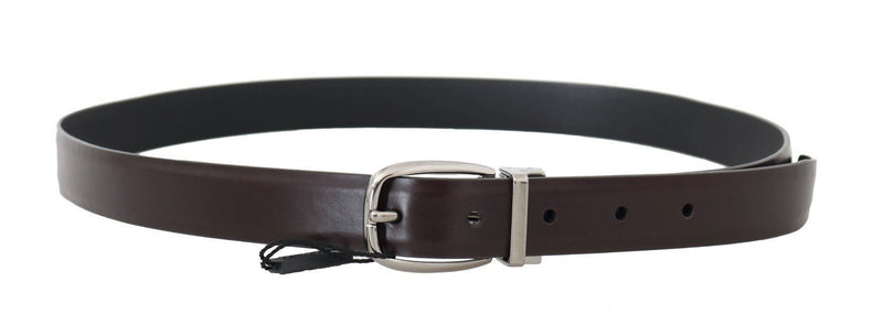 Brown Leather SARTORIA Silver Buckle Belt