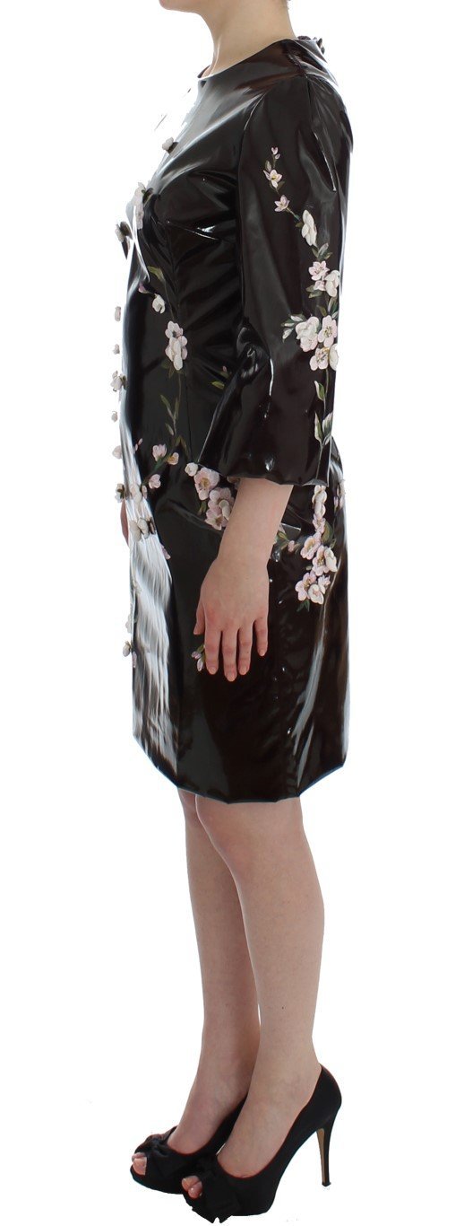 Black floral 3/4 Sleeve sheath dress