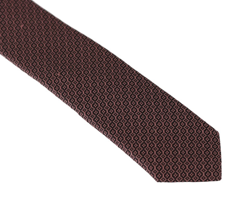 Bordeaux Silk Pattern Slim Tie