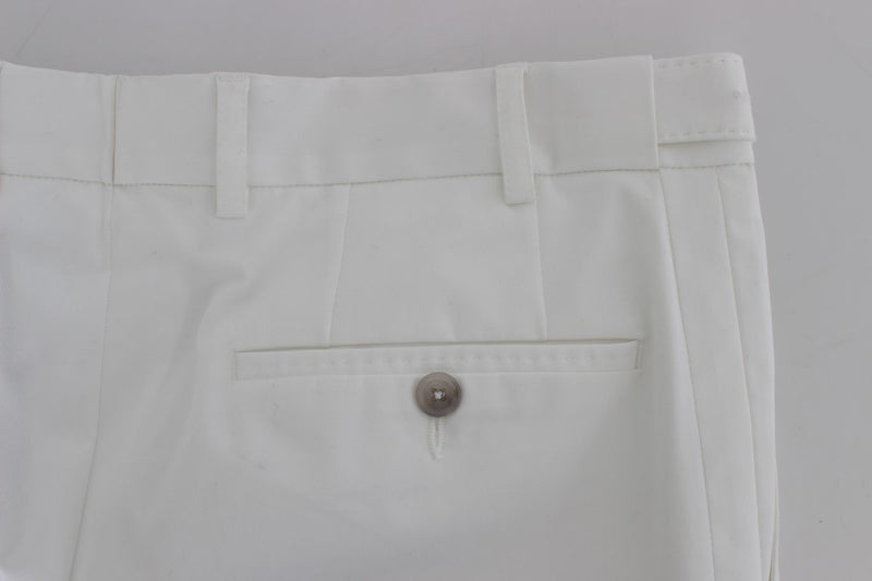 White Cotton Stretch Chinos Pants