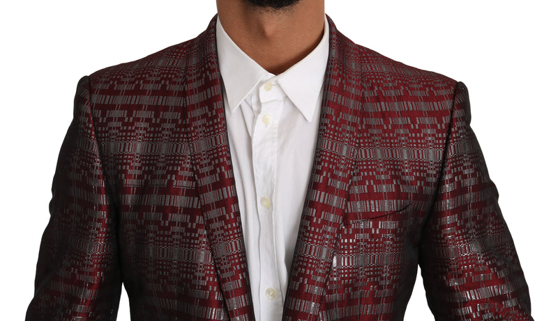 Bordeaux GOLD Shiny 2 Piece Slim Suit