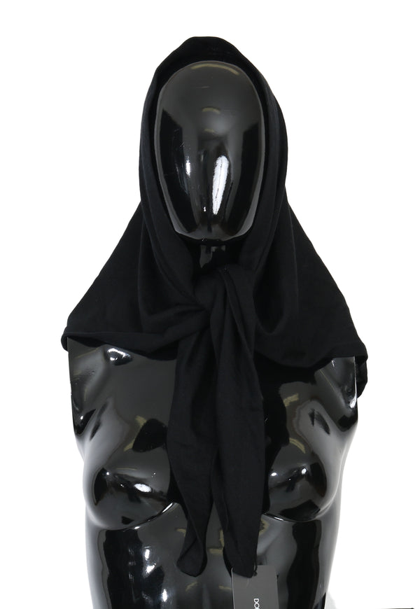 Black Cashmere Headscarf Wrap Scarf