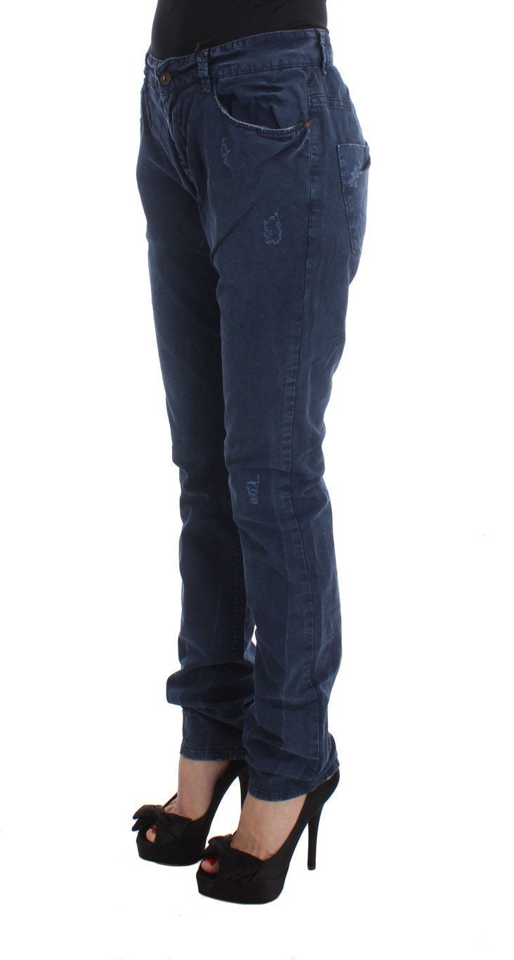 Blue Cotton Blend Denim Jeans