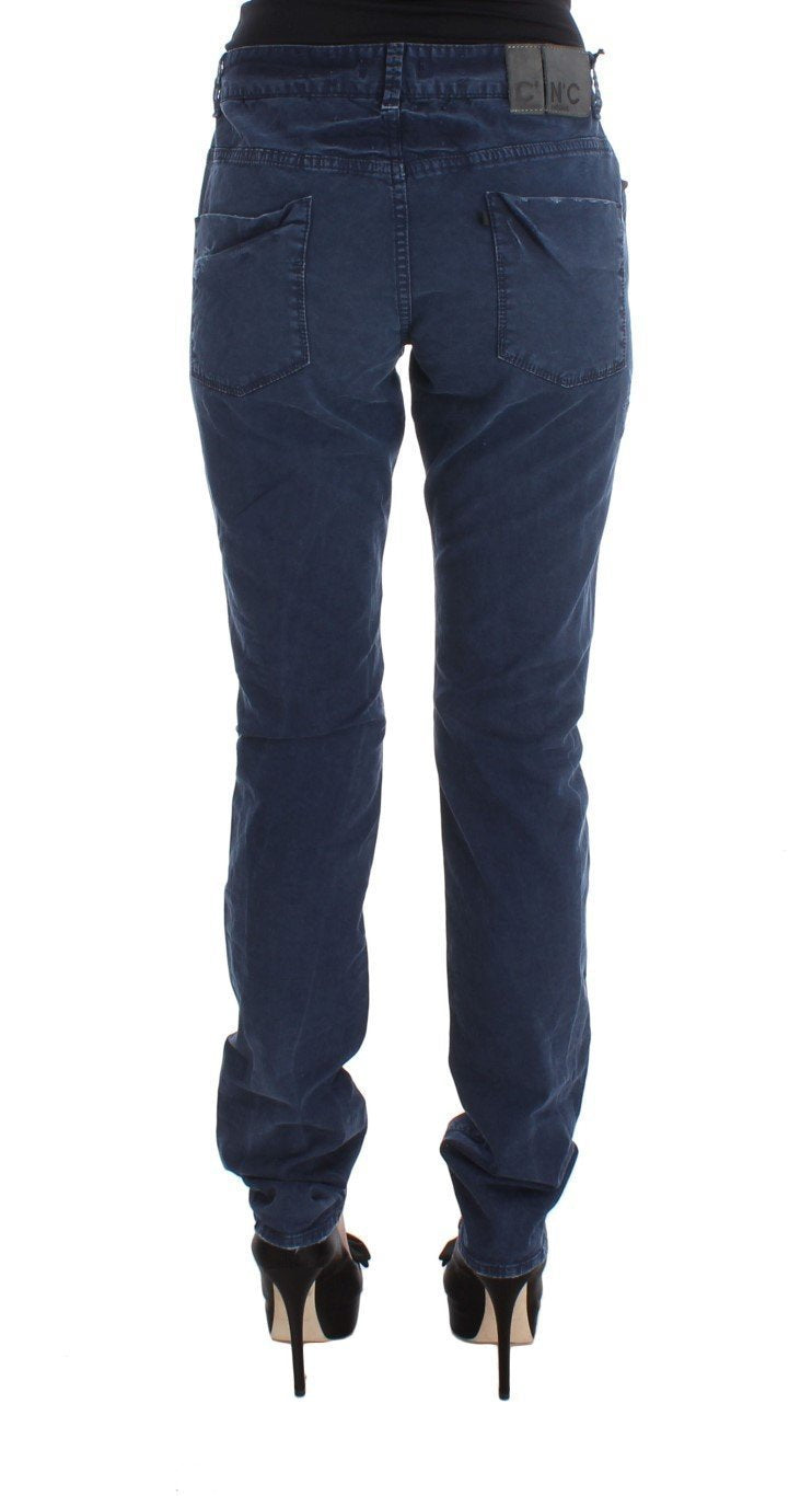 Blue Cotton Blend Denim Jeans