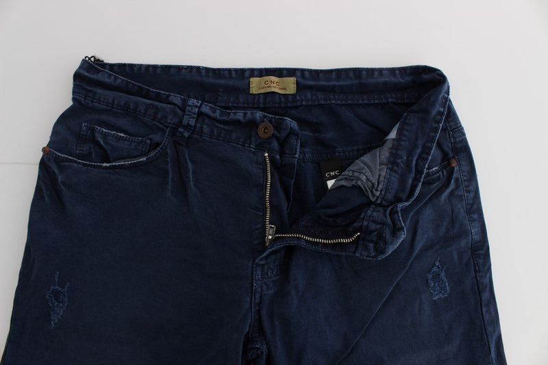 Blue Cotton Blend Denim Jeans