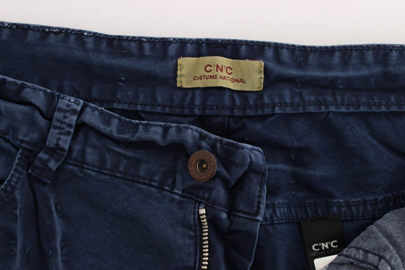 Blue Cotton Blend Denim Jeans