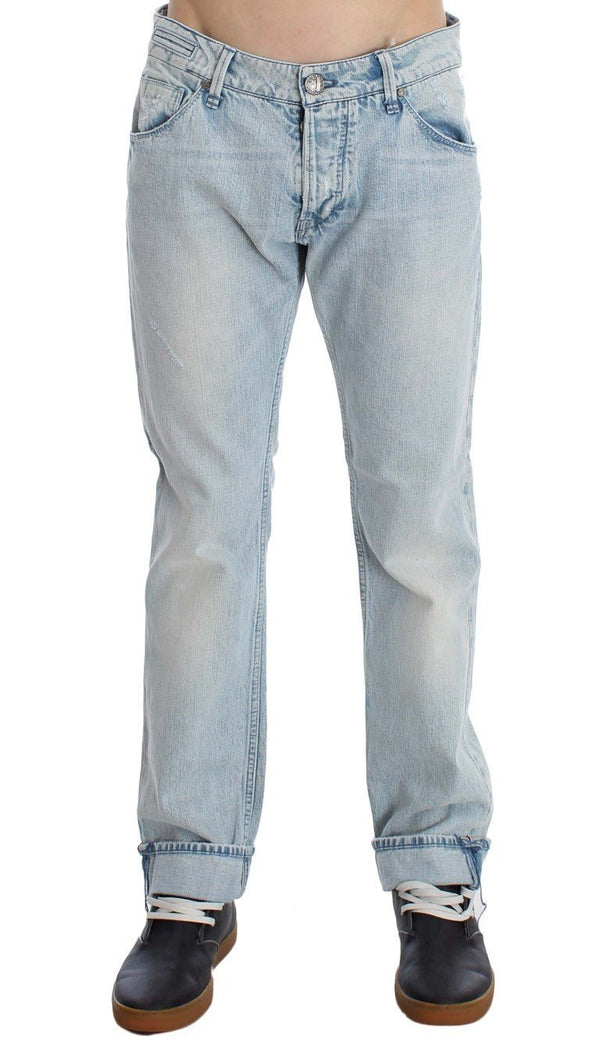 Light Blue Wash Cotton Straight Fit Jeans