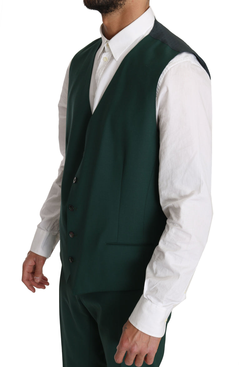 Green Wool 3 Piece Stretch Suit