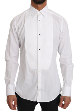 White Cotton GOLD Tuxedo Shirt