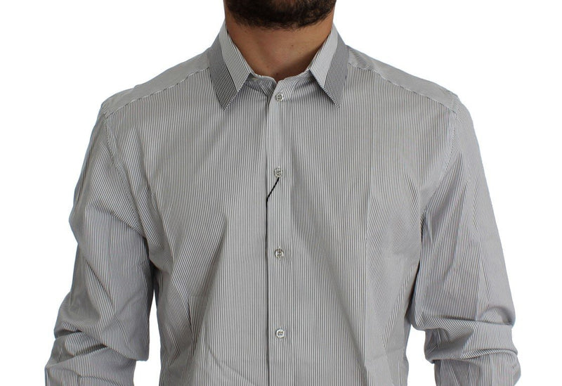 White Gray GOLD Slim Fit Dress Shirt