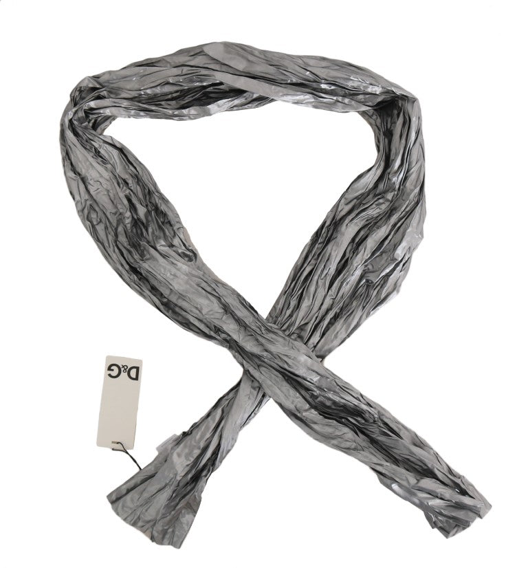 Silver Metallic Necktie Wrap Scarf