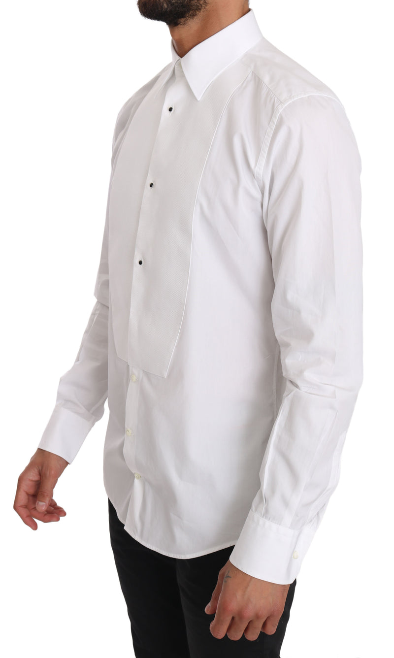 White Cotton GOLD Tuxedo Shirt